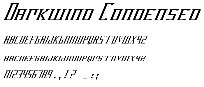 DarkWind Condensed Italic font